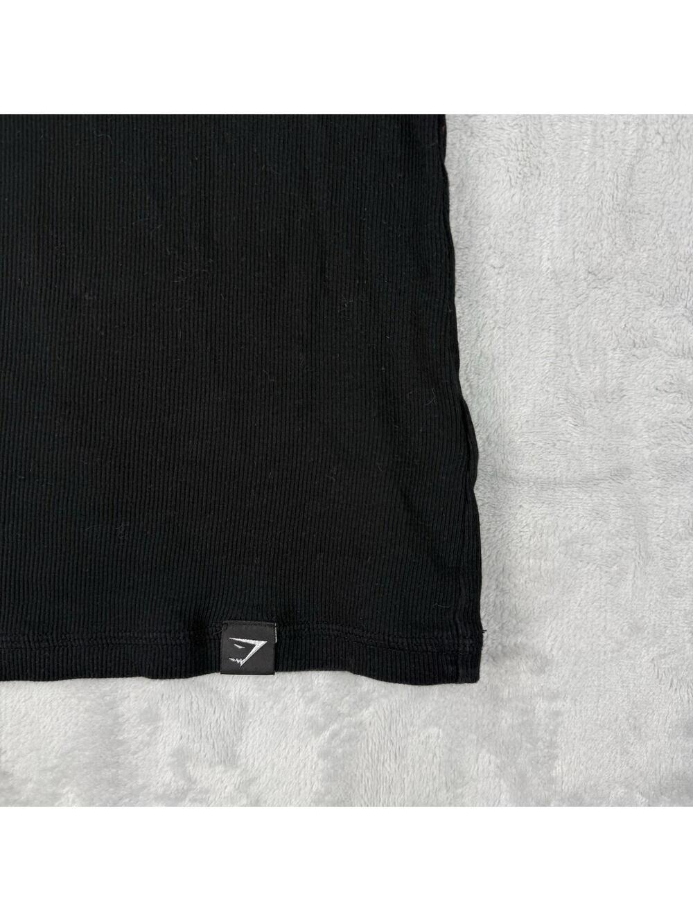 Gymshark Ribbed Tank Top Sleeveless Men Size Small Black Base Layer Comfort Gym - Picture 7 of 8